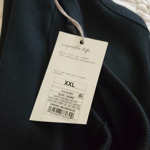 NWT A New Day Black Ribbed Knit Sleeveless Tank Dress Size XXL, Casual - Picture 4 of 7